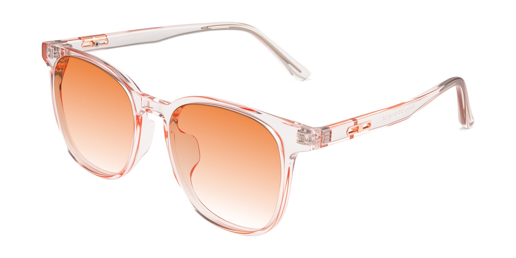 Angle of Ruhling in Transparent Pink with Orange Gradient Lenses