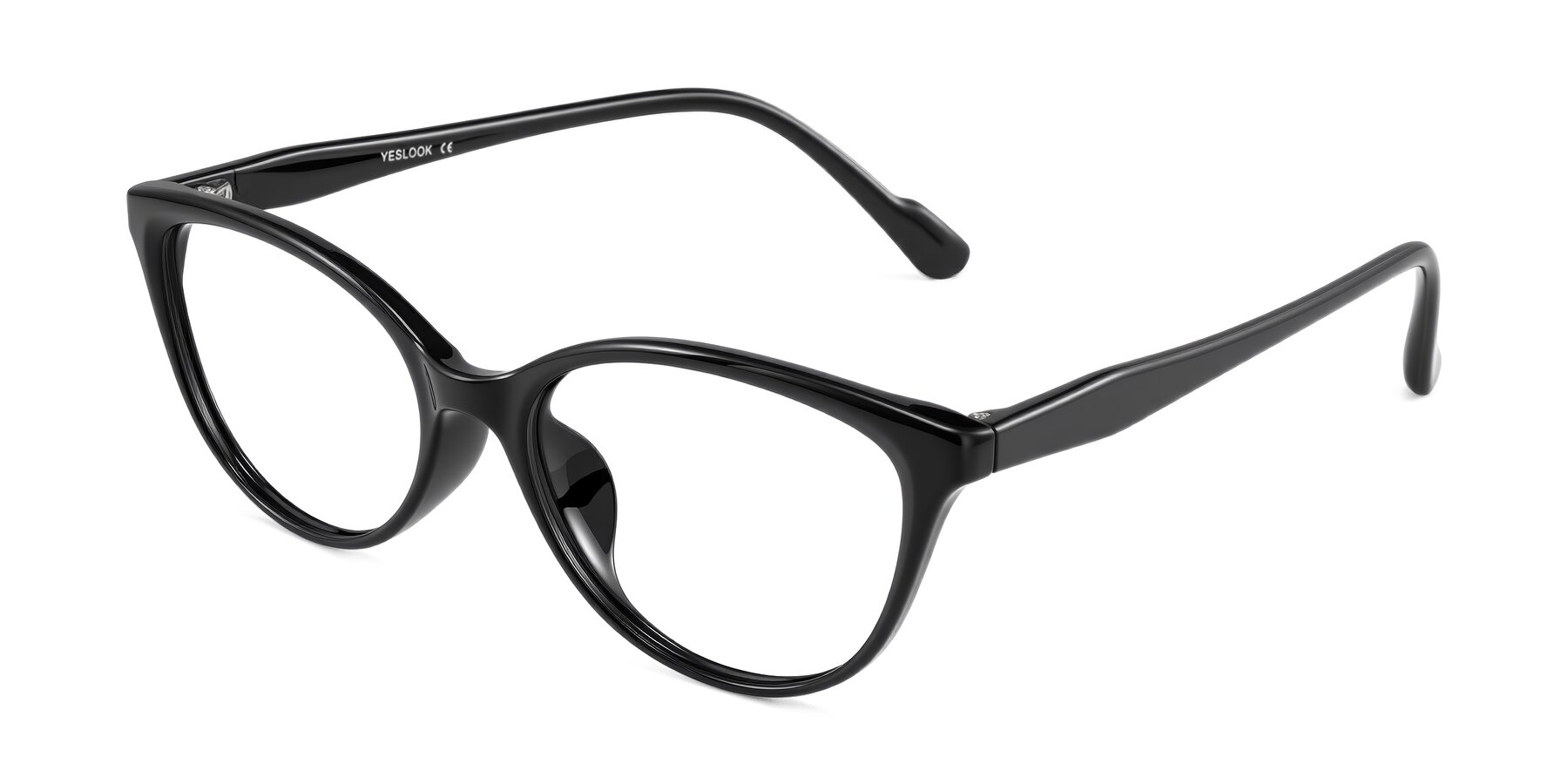 Angle of Hickman in Black with Clear Eyeglass Lenses
