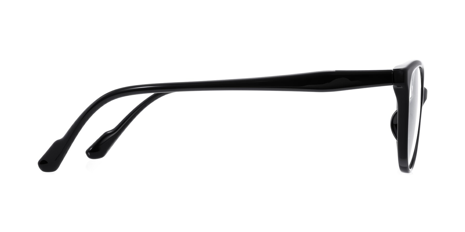 Side of Hickman in Black with Clear Eyeglass Lenses