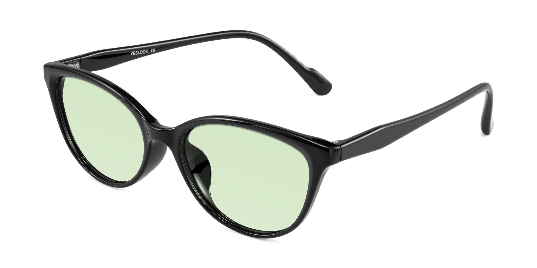 Angle of Hickman in Black with Light Green Tinted Lenses