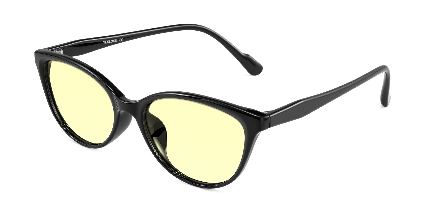 Angle of Hickman in Black with Light Yellow Tinted Lenses