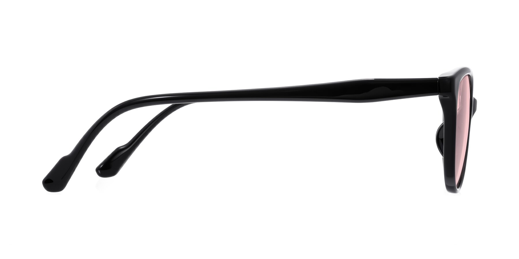 Side of Hickman in Black with Light Garnet Tinted Lenses