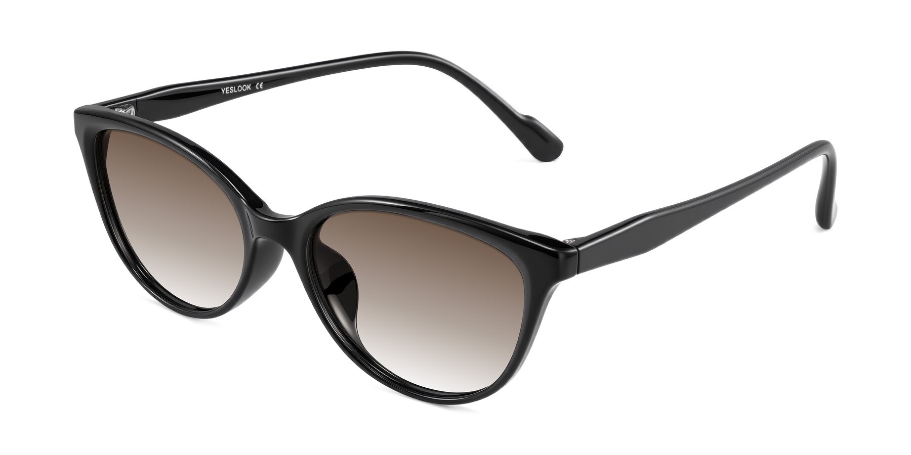 Angle of Hickman in Black with Brown Gradient Lenses