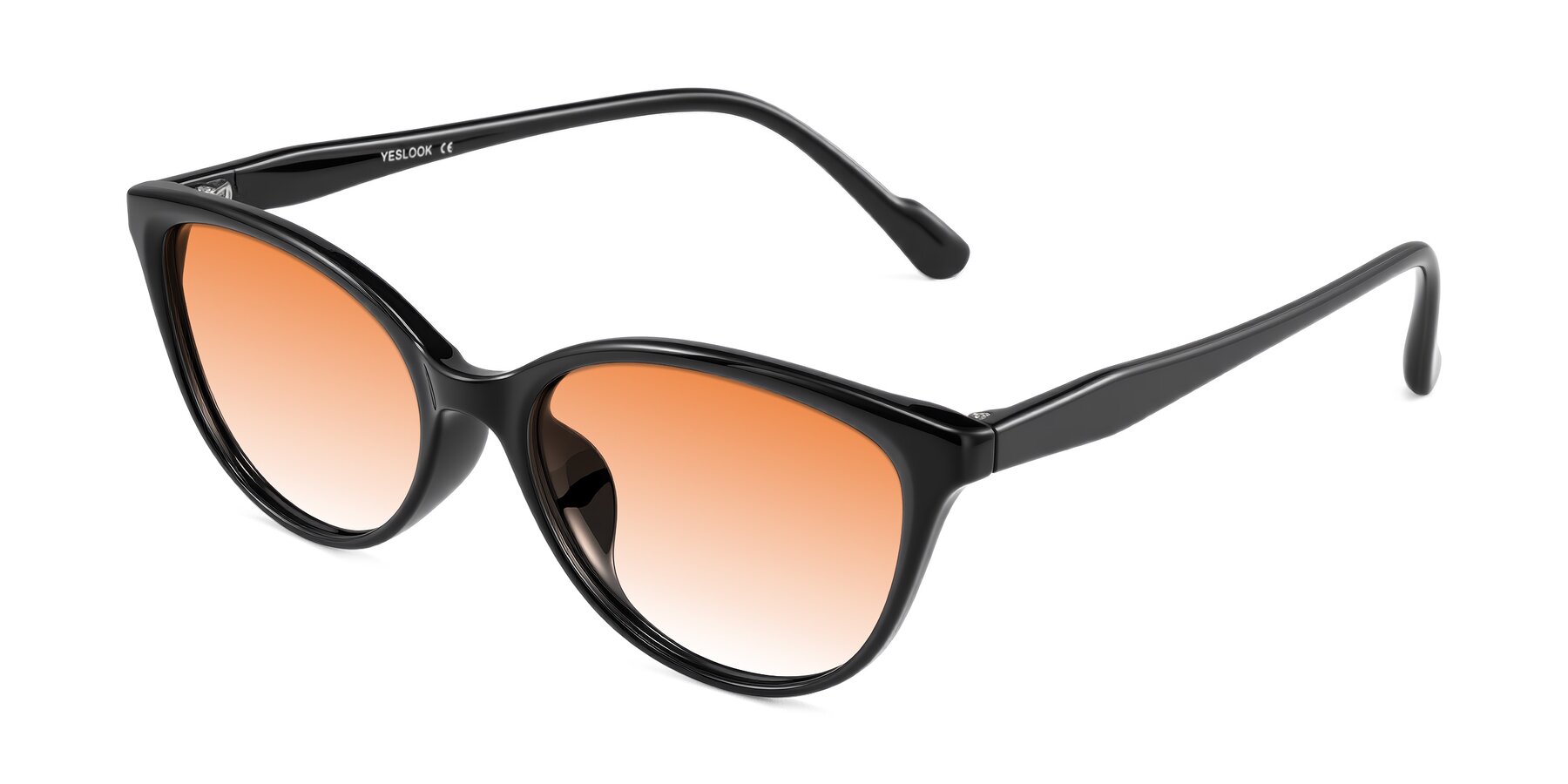 Angle of Hickman in Black with Orange Gradient Lenses