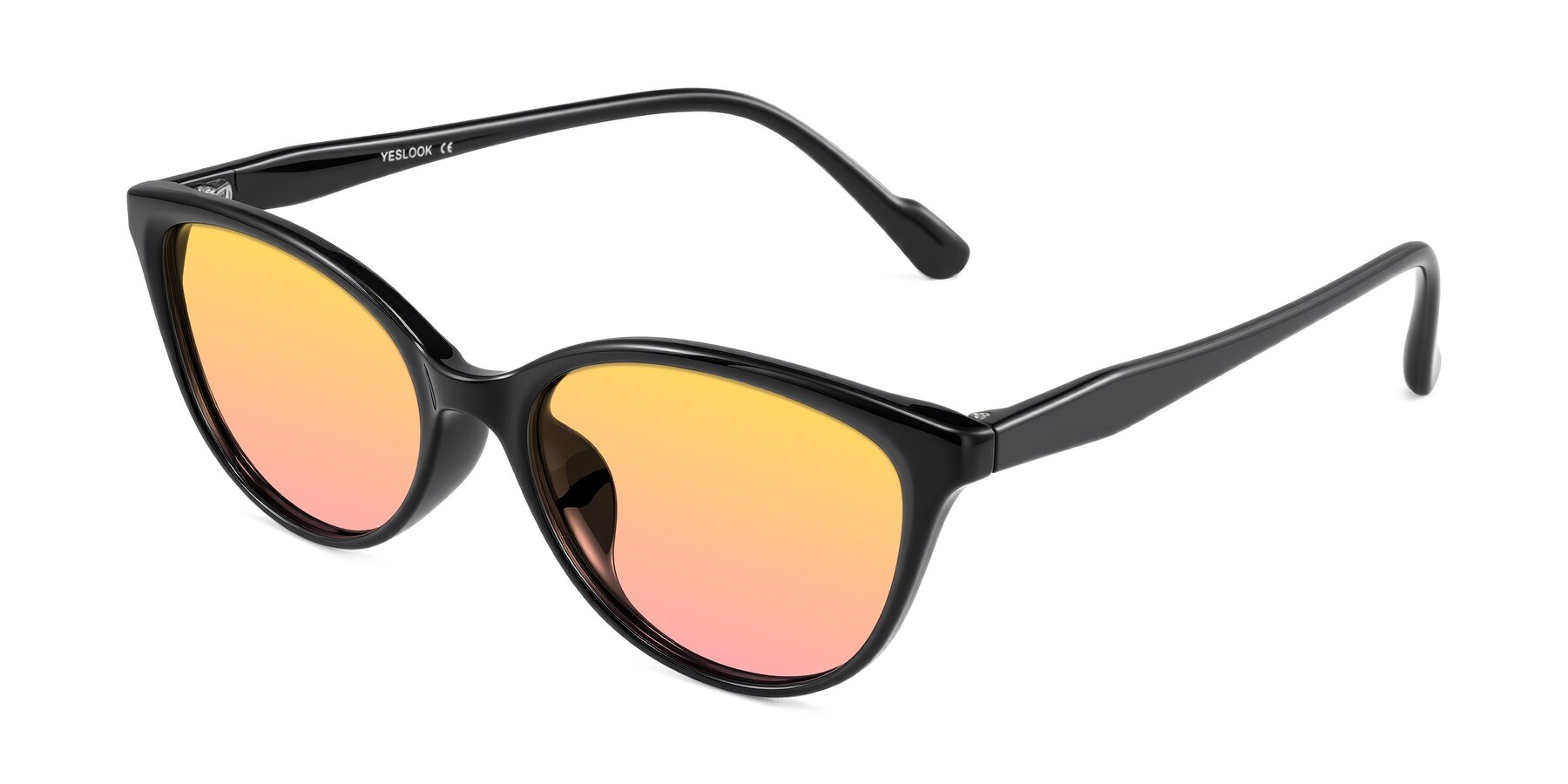 Angle of Hickman in Black with Yellow / Pink Gradient Lenses