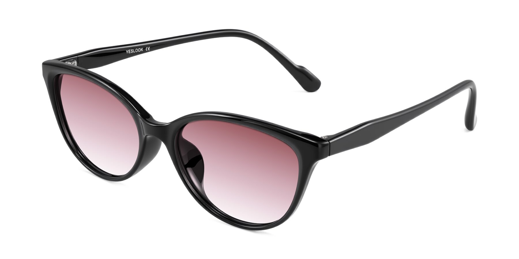 Angle of Hickman in Black with Garnet Gradient Lenses