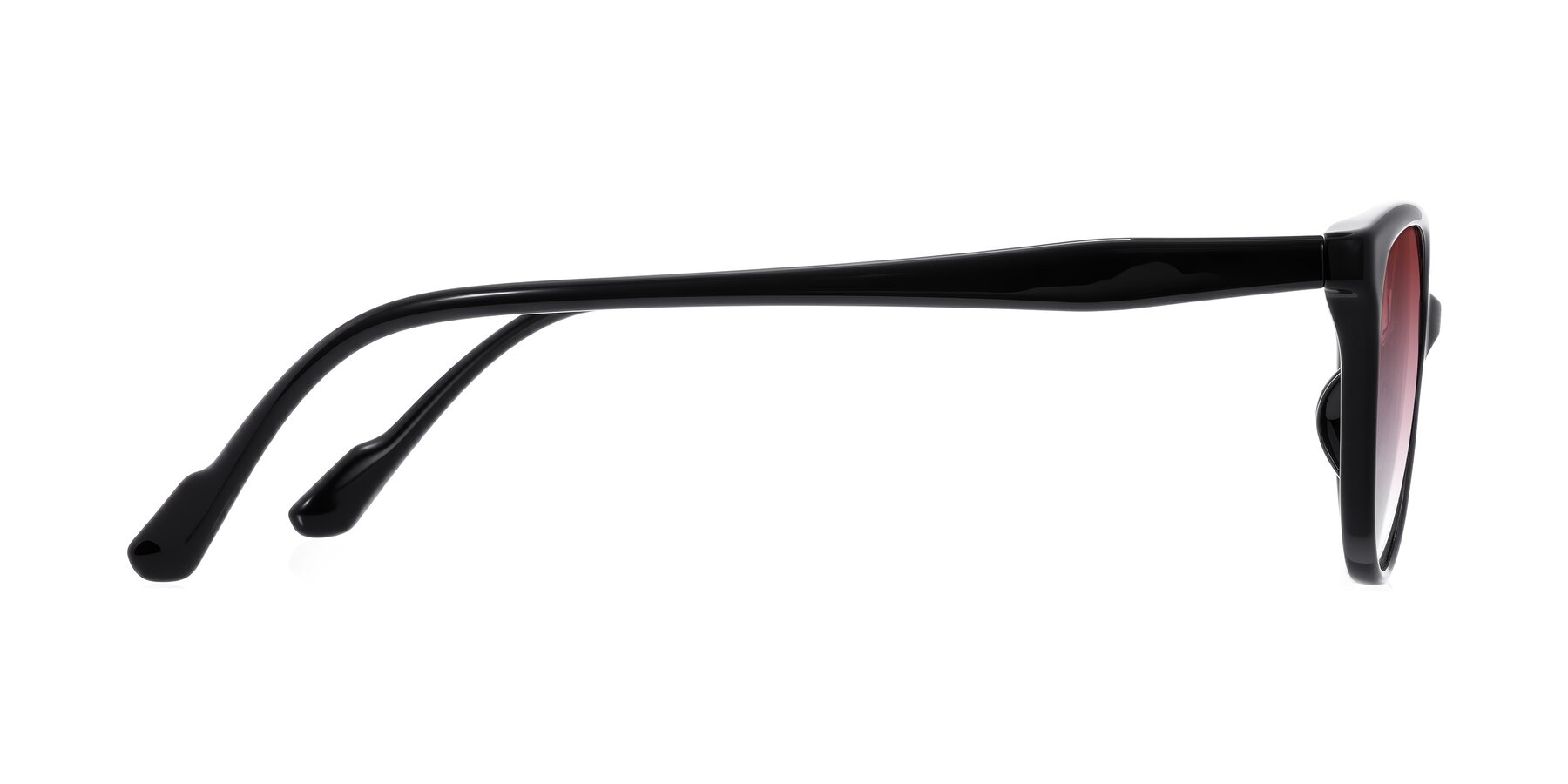 Side of Hickman in Black with Garnet Gradient Lenses