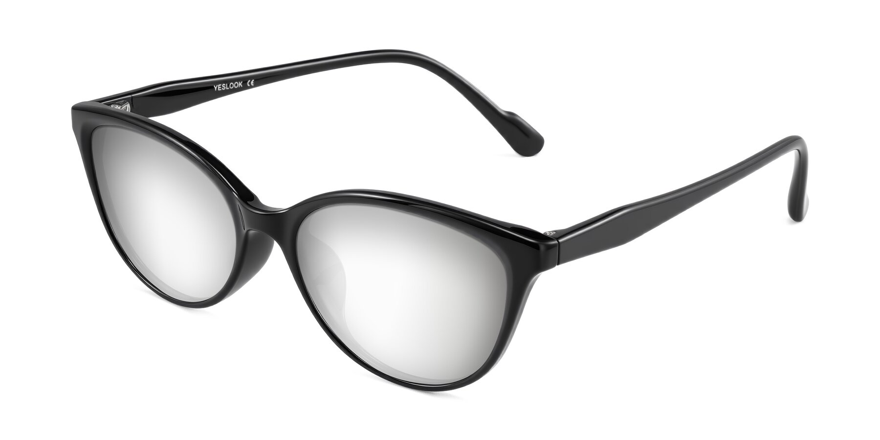 Angle of Hickman in Black with Silver Mirrored Lenses
