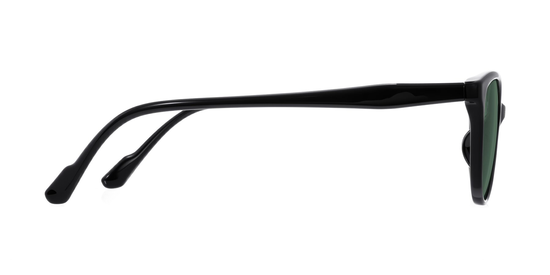 Side of Hickman in Black with Green Polarized Lenses