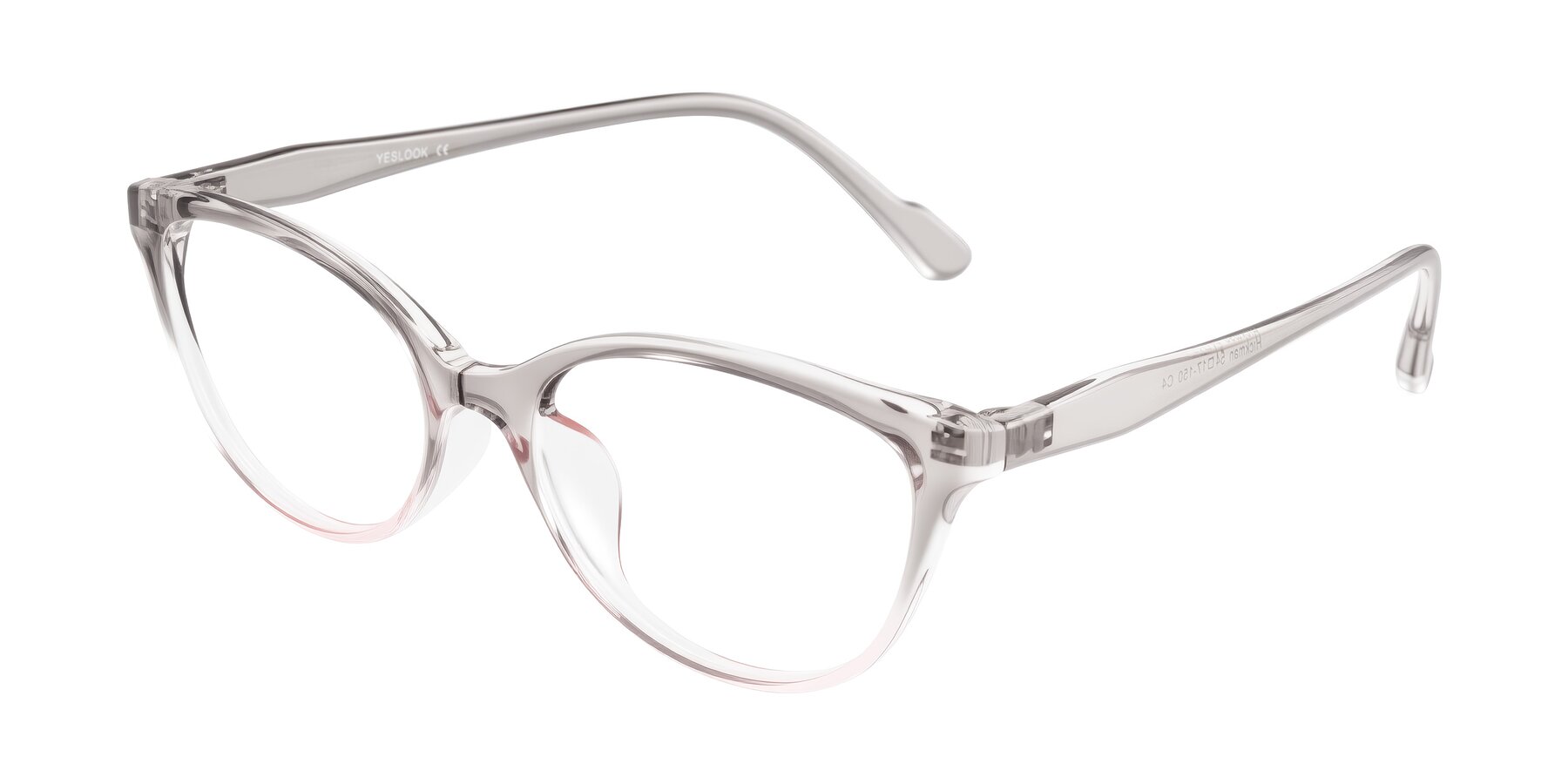 Angle of Hickman in Gray/Light Pink with Clear Eyeglass Lenses