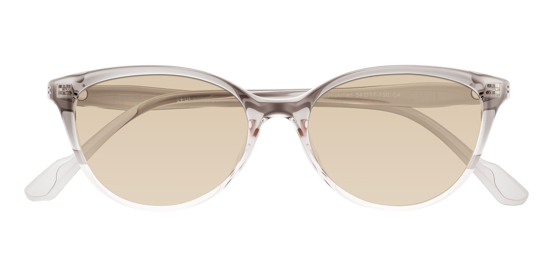 Folded Front of Hickman in Gray/Light Pink with Light Brown Tinted Lenses