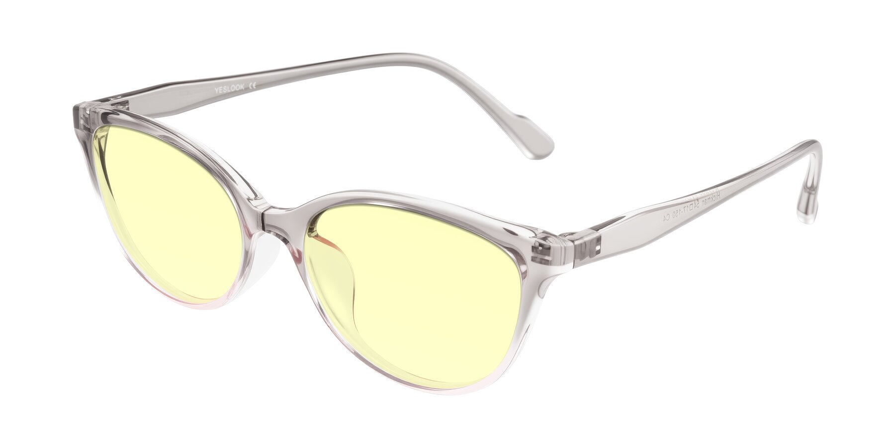 Angle of Hickman in Gray/Light Pink with Light Yellow Tinted Lenses