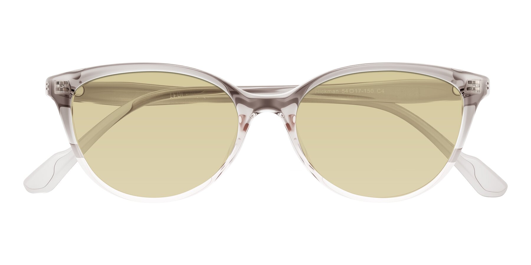 Folded Front of Hickman in Gray/Light Pink with Light Champagne Tinted Lenses