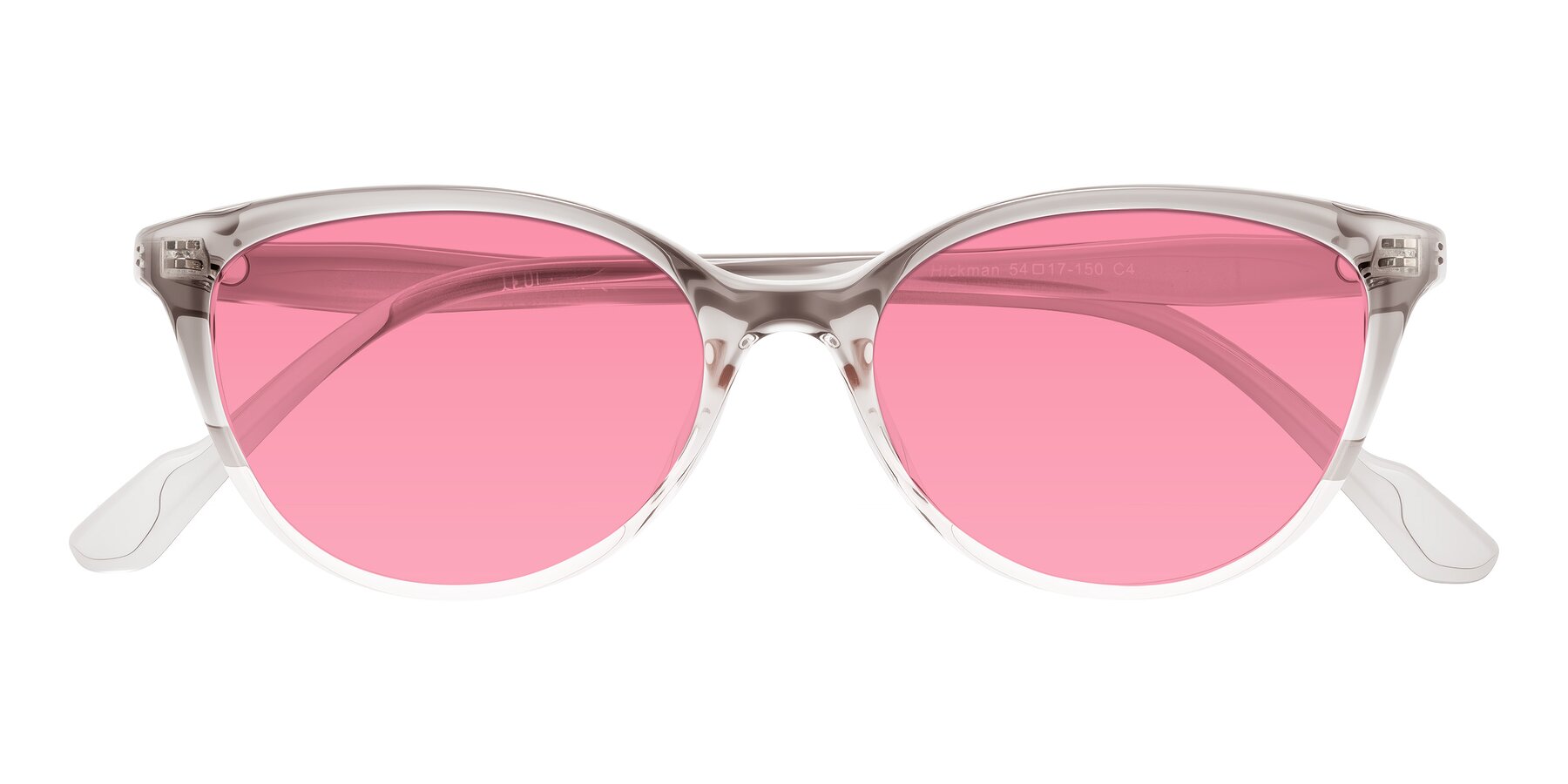 Folded Front of Hickman in Gray/Light Pink with Pink Tinted Lenses