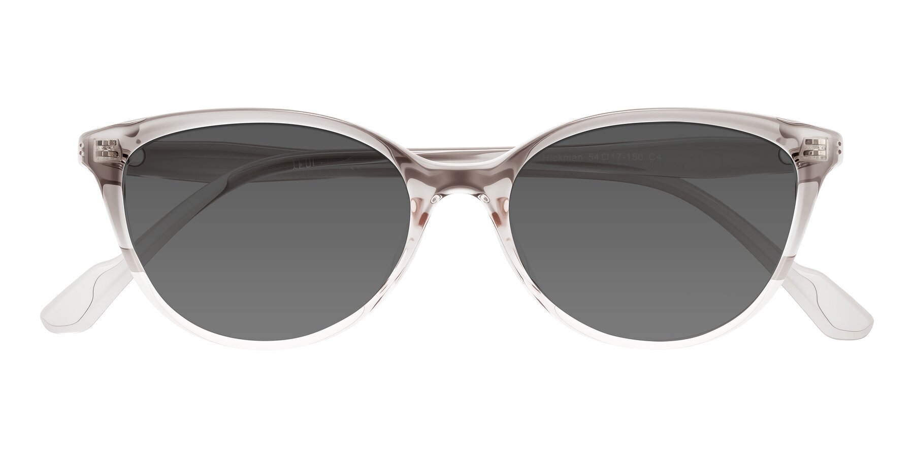 Folded Front of Hickman in Gray/Light Pink with Medium Gray Tinted Lenses