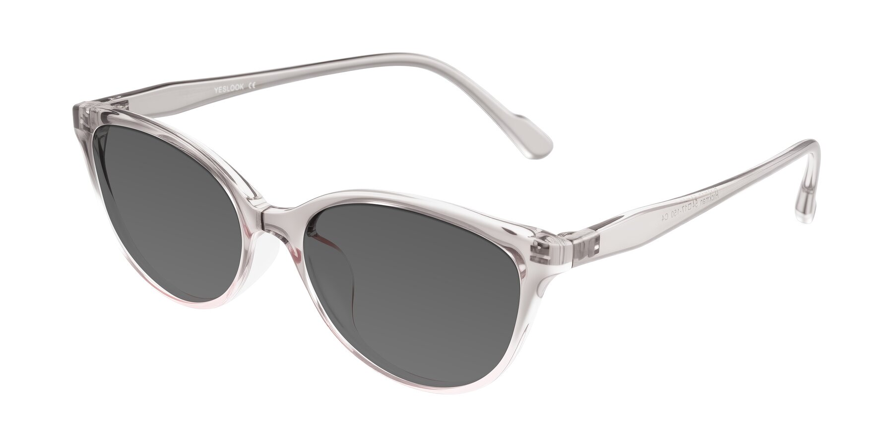 Angle of Hickman in Gray/Light Pink with Medium Gray Tinted Lenses