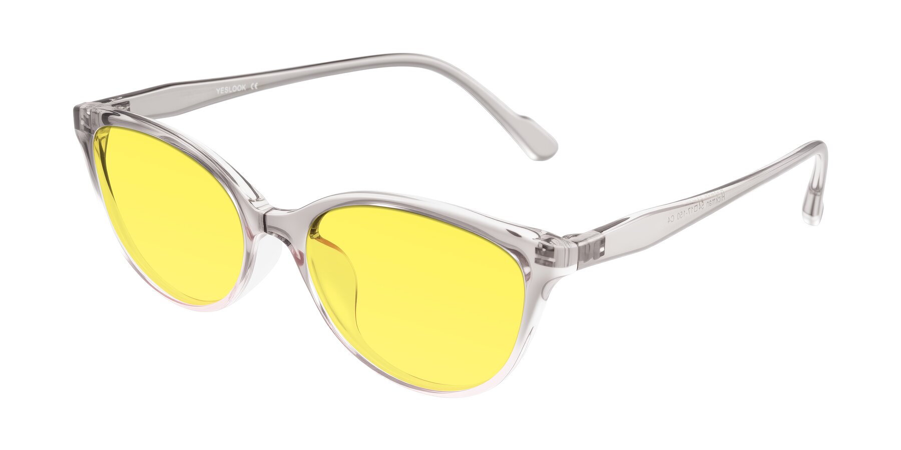 Angle of Hickman in Gray/Light Pink with Medium Yellow Tinted Lenses