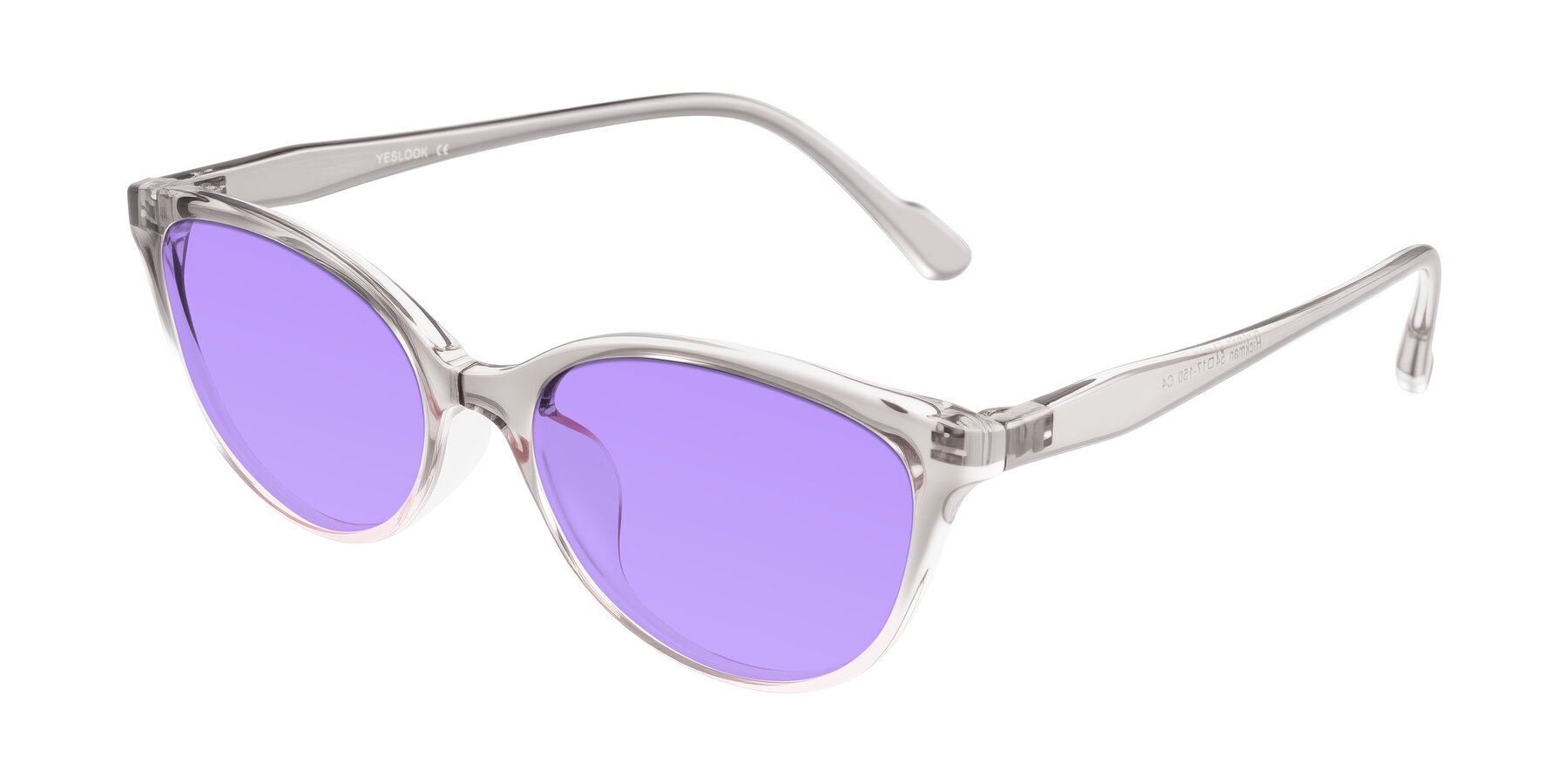 Angle of Hickman in Gray/Light Pink with Medium Purple Tinted Lenses