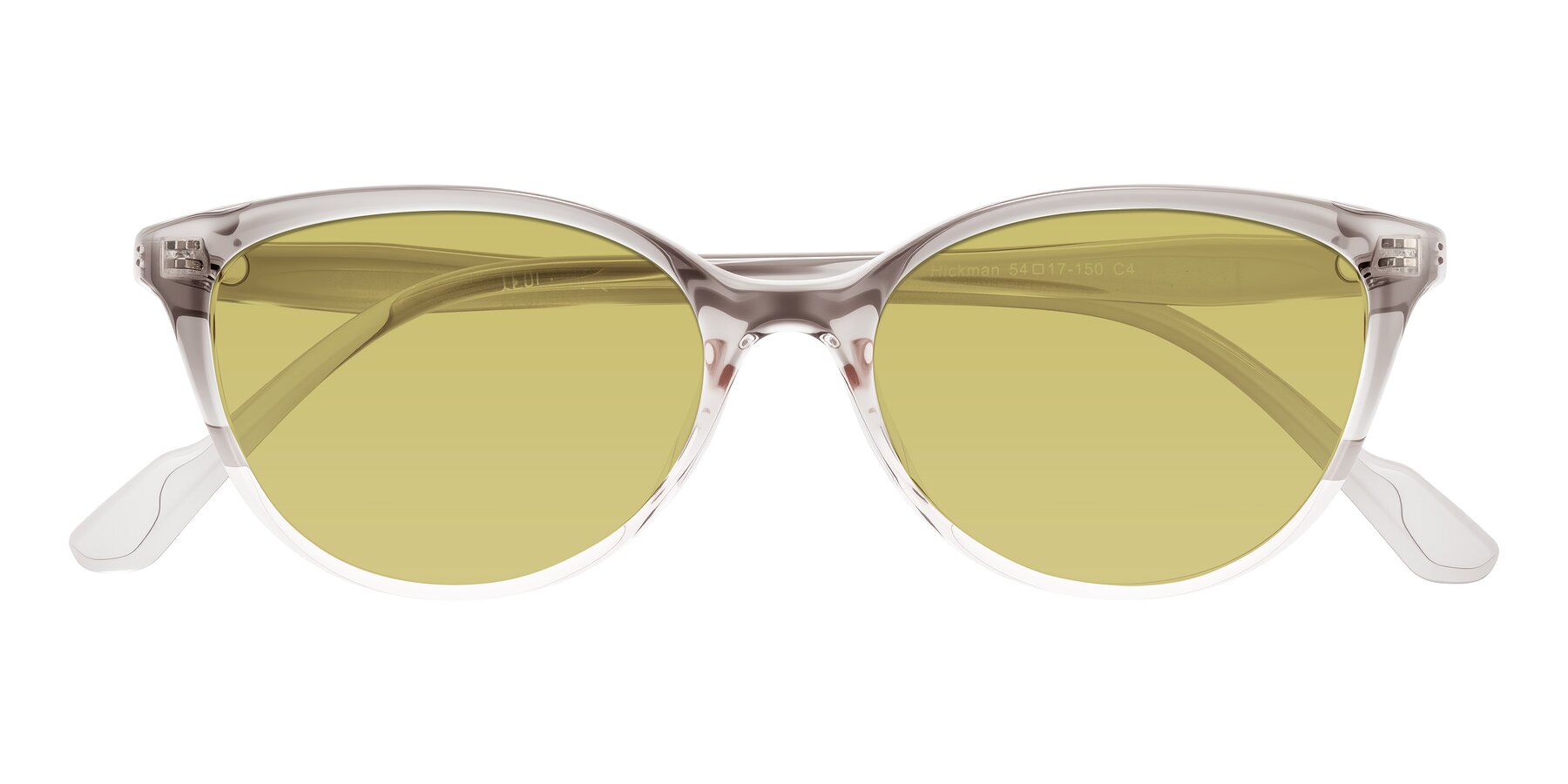 Folded Front of Hickman in Gray/Light Pink with Medium Champagne Tinted Lenses