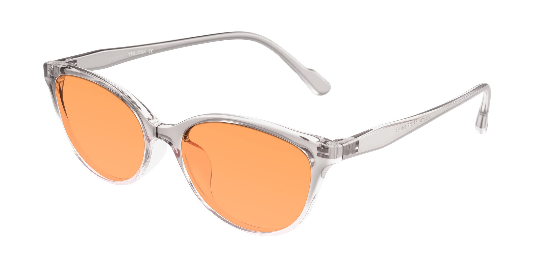 Angle of Hickman in Gray/Light Pink with Medium Orange Tinted Lenses