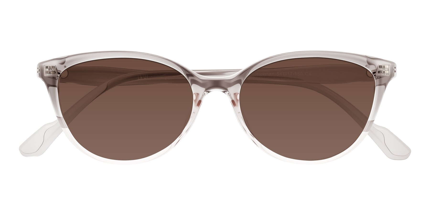 Folded Front of Hickman in Gray/Light Pink with Brown Tinted Lenses