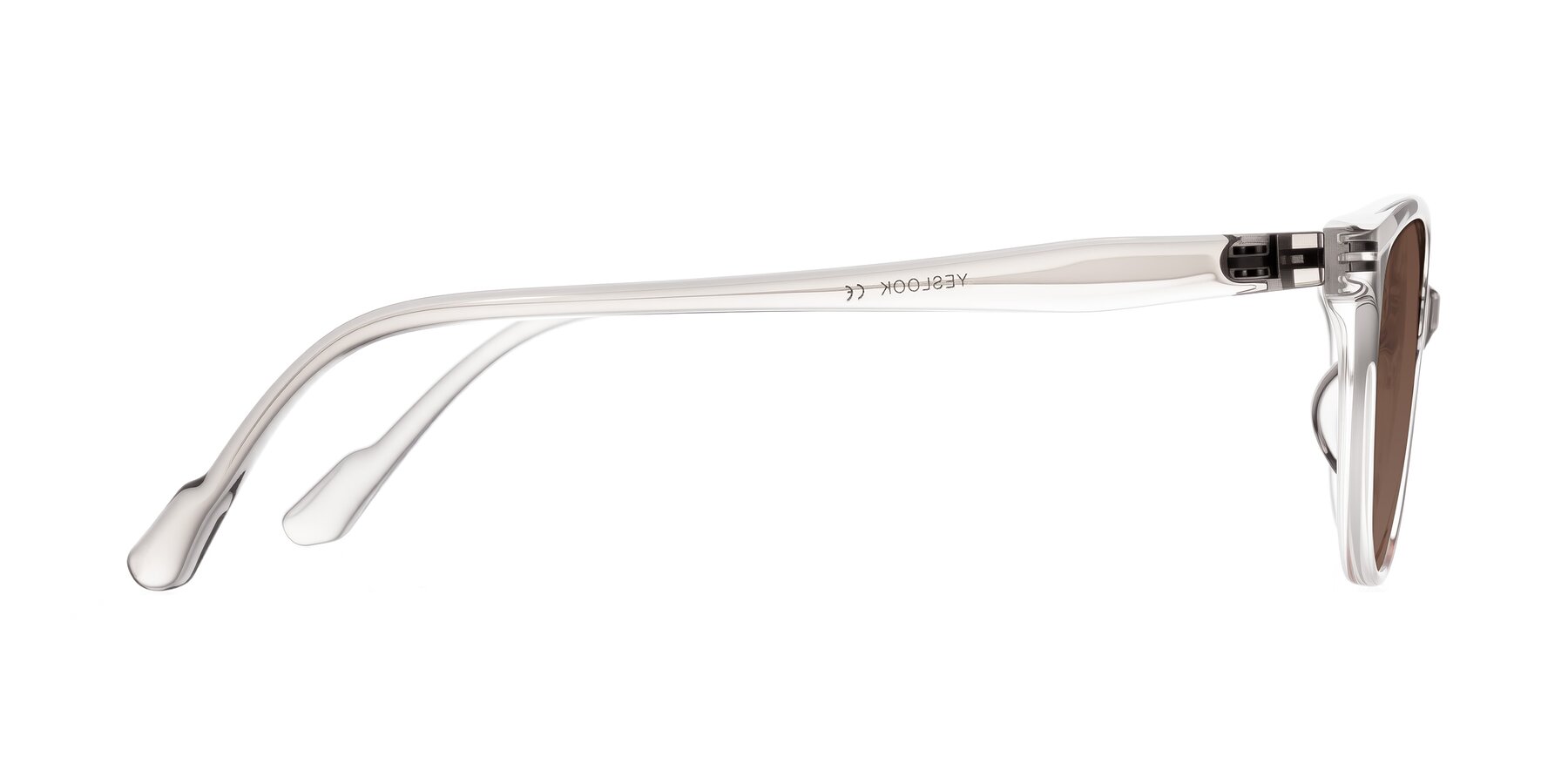 Side of Hickman in Gray/Light Pink with Brown Tinted Lenses