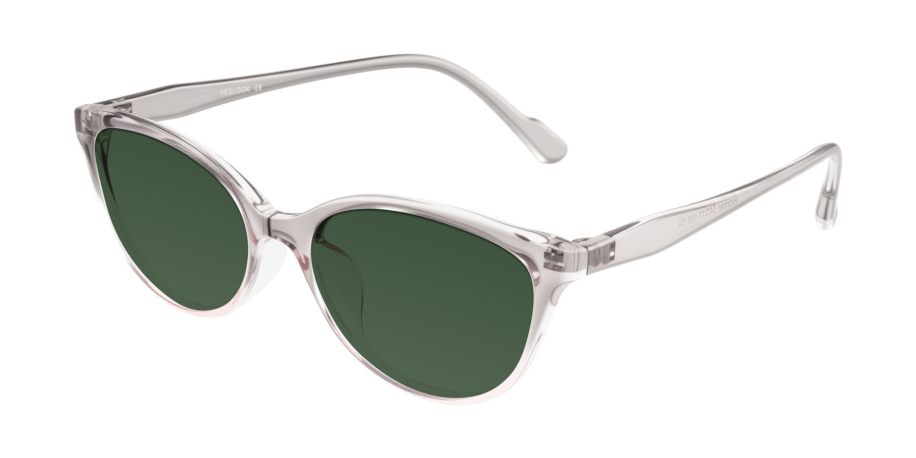 Angle of Hickman in Gray/Light Pink with Green Tinted Lenses