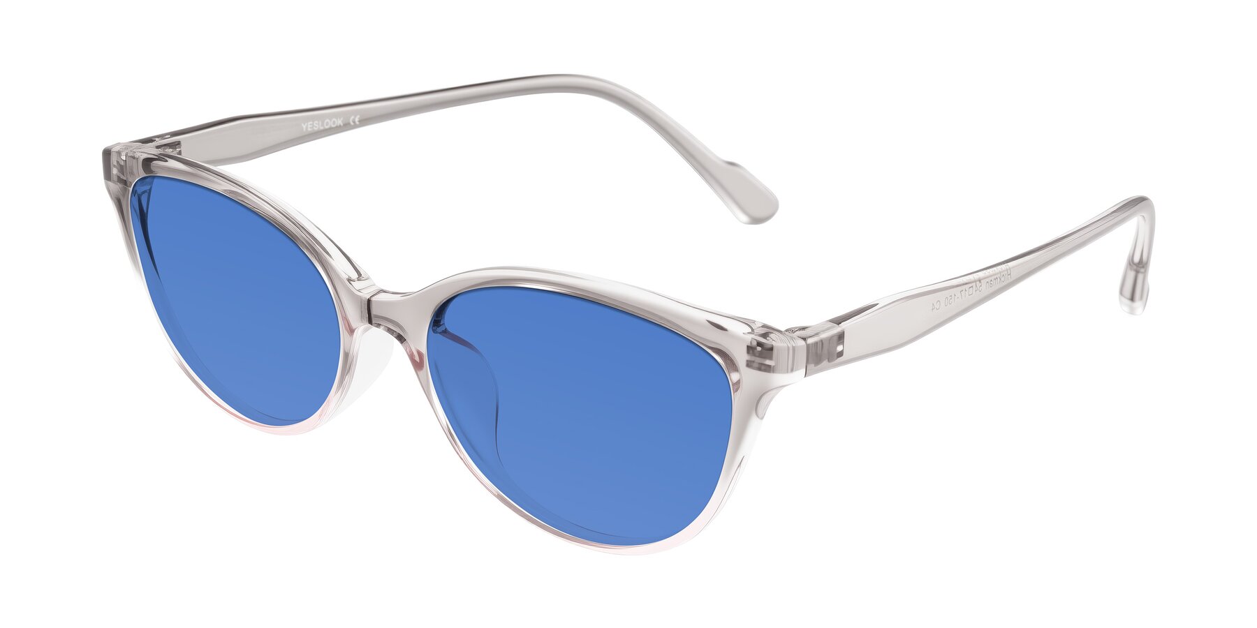 Angle of Hickman in Gray/Light Pink with Blue Tinted Lenses