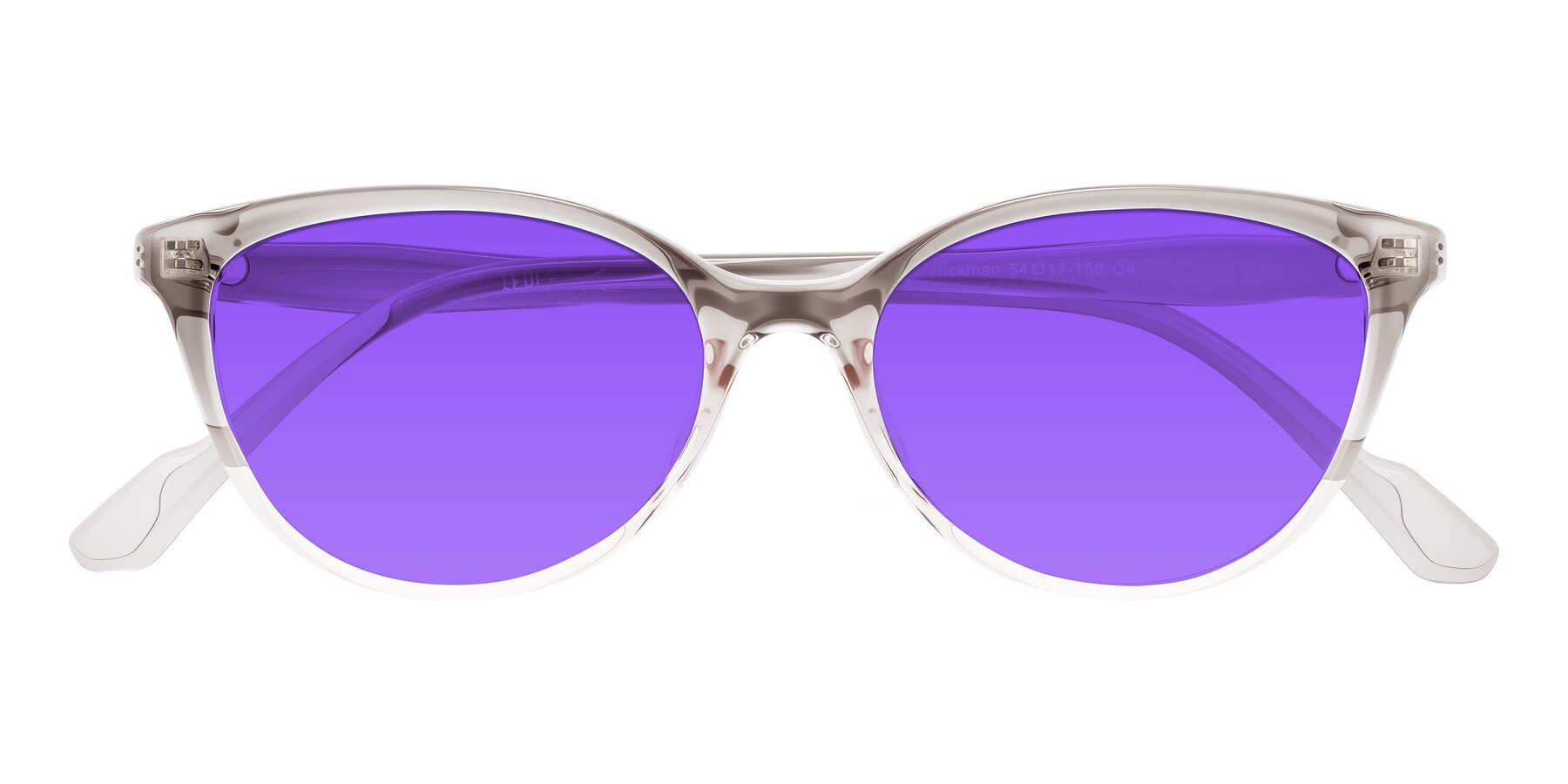 Folded Front of Hickman in Gray/Light Pink with Purple Tinted Lenses