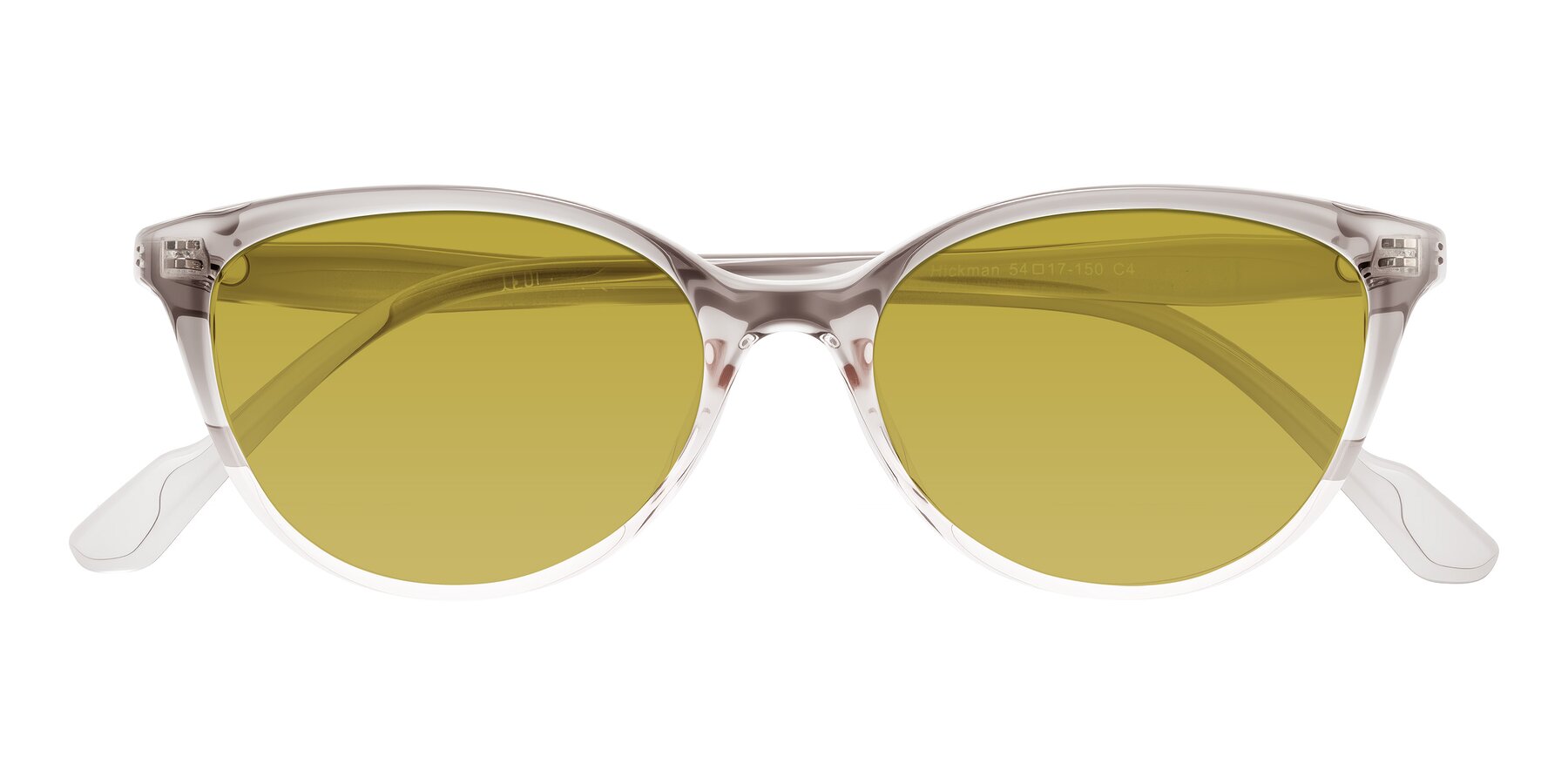 Folded Front of Hickman in Gray/Light Pink with Champagne Tinted Lenses