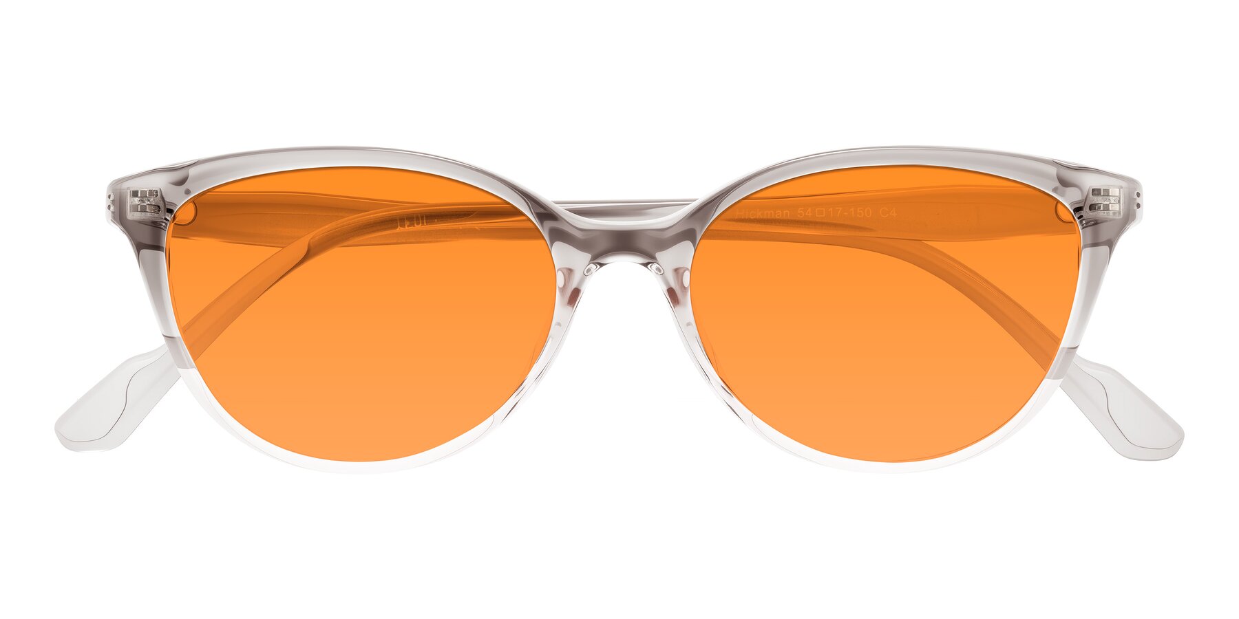 Folded Front of Hickman in Gray/Light Pink with Orange Tinted Lenses