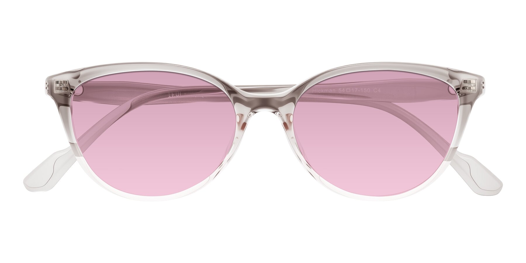Folded Front of Hickman in Gray/Light Pink with Light Wine Tinted Lenses