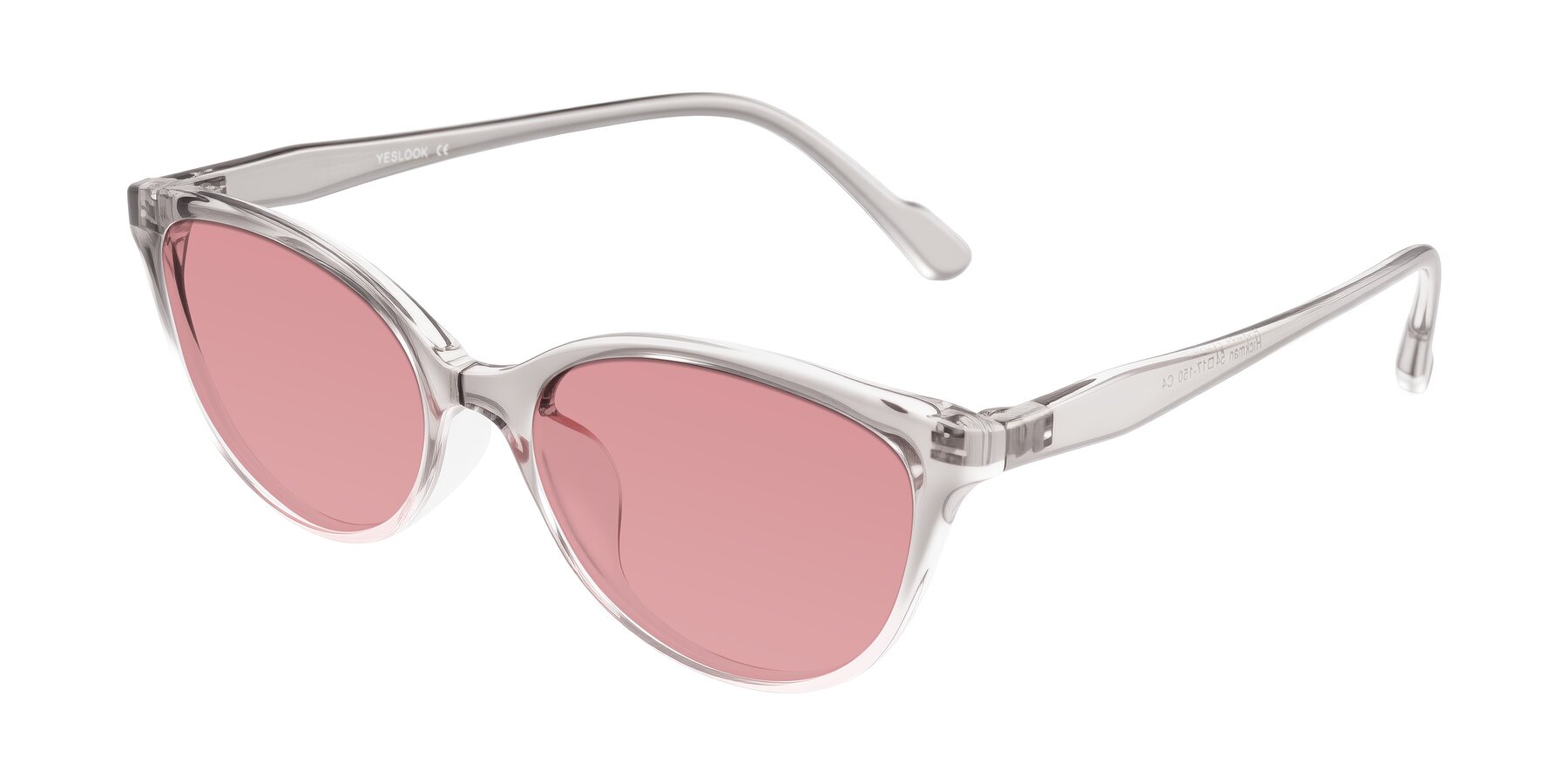 Angle of Hickman in Gray/Light Pink with Medium Garnet Tinted Lenses