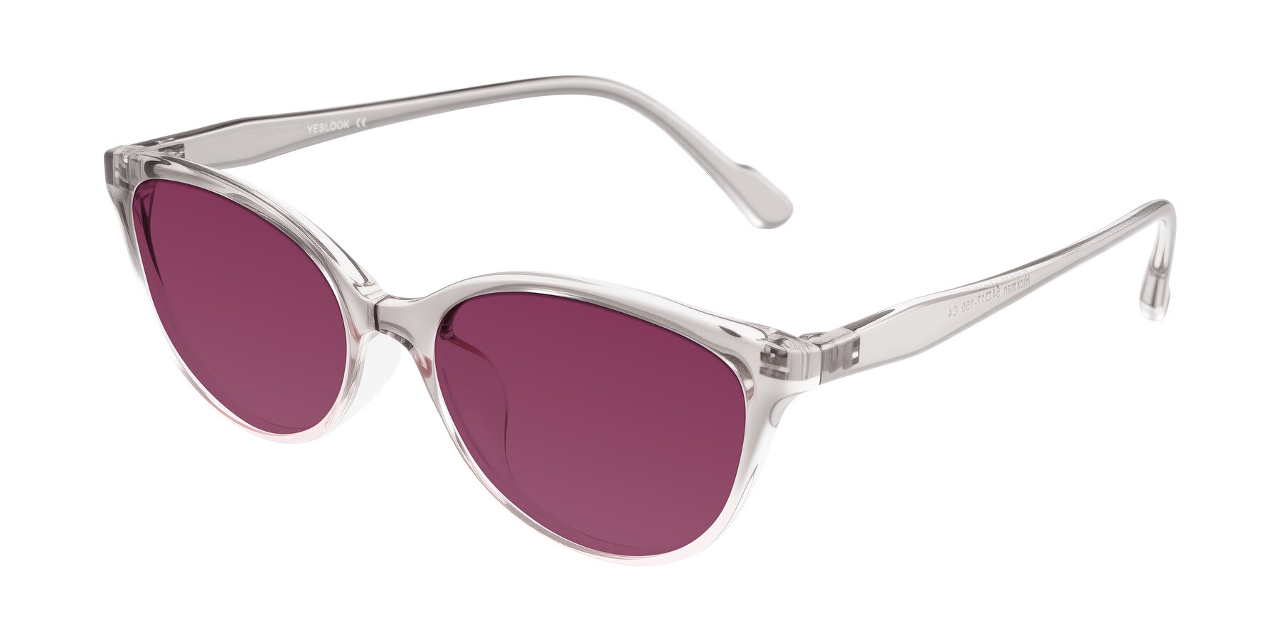 Angle of Hickman in Gray/Light Pink with Wine Tinted Lenses