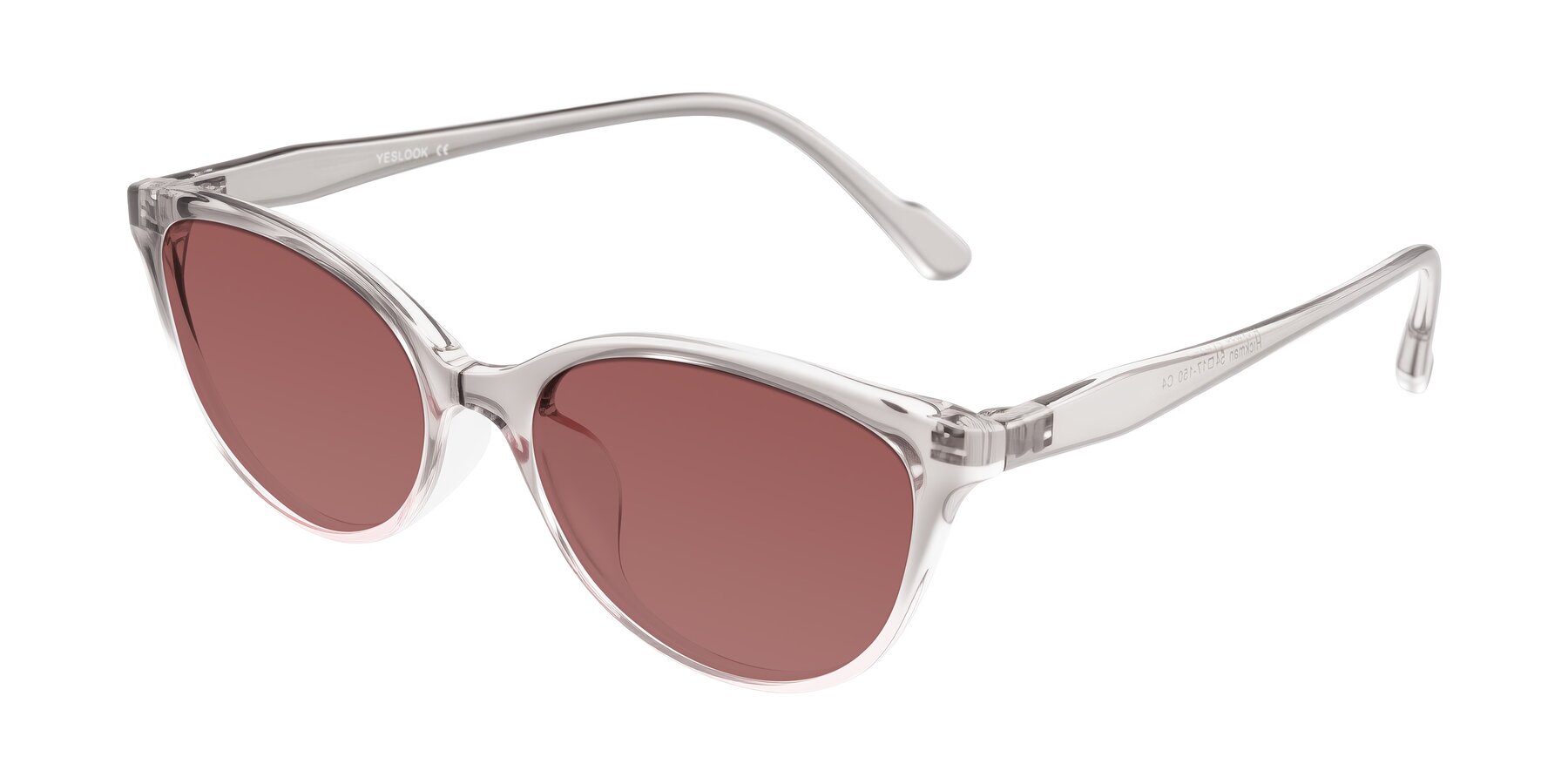 Angle of Hickman in Gray/Light Pink with Garnet Tinted Lenses