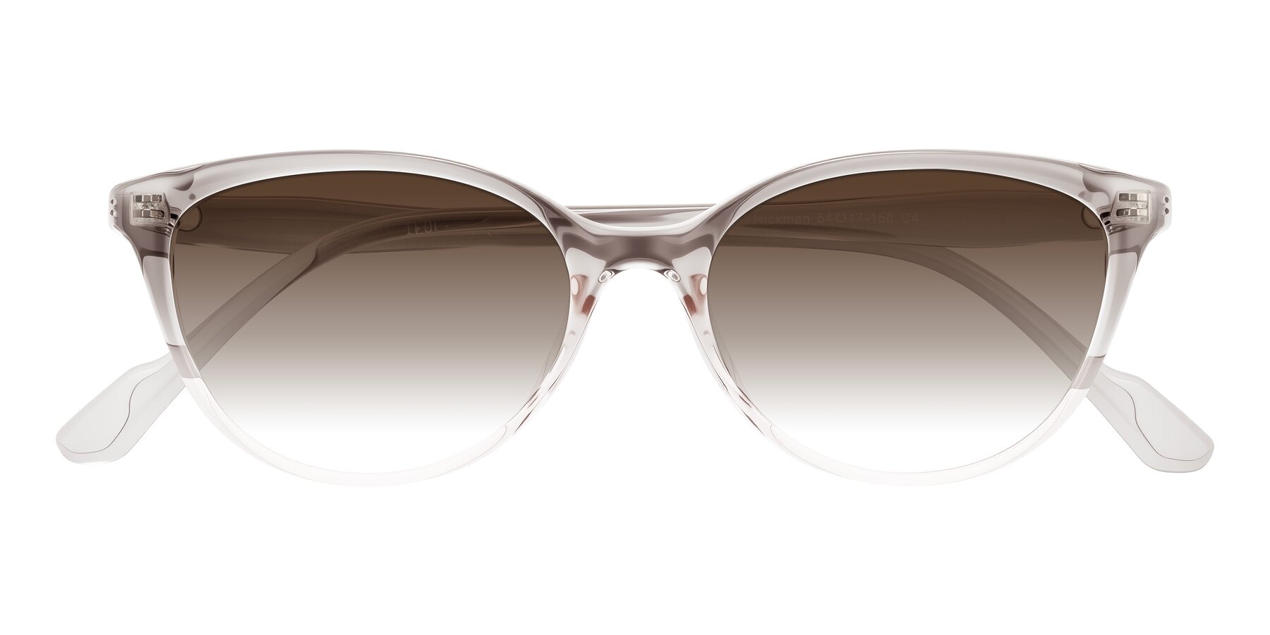 Folded Front of Hickman in Gray/Light Pink with Brown Gradient Lenses