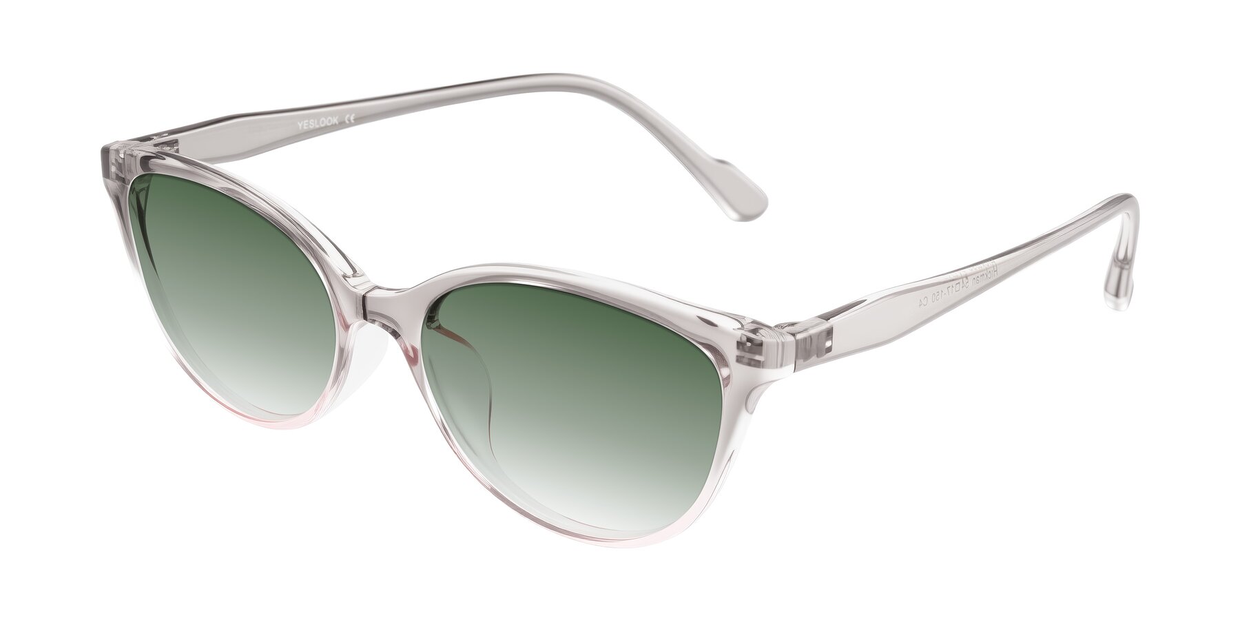 Angle of Hickman in Gray/Light Pink with Green Gradient Lenses
