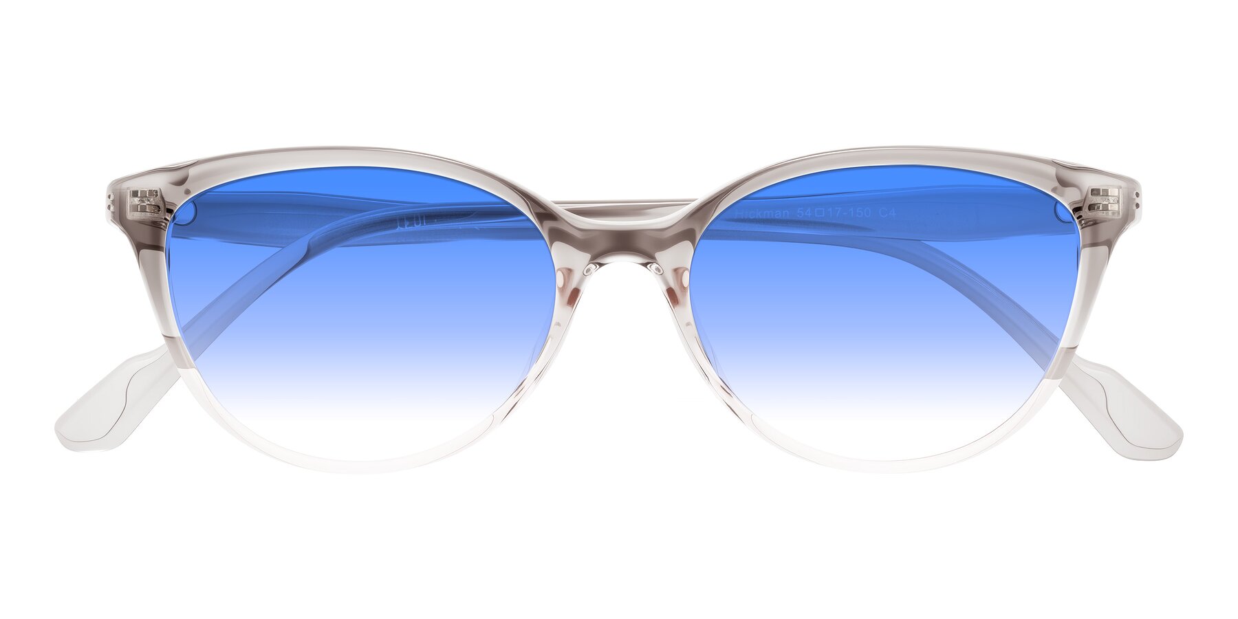 Folded Front of Hickman in Gray/Light Pink with Blue Gradient Lenses