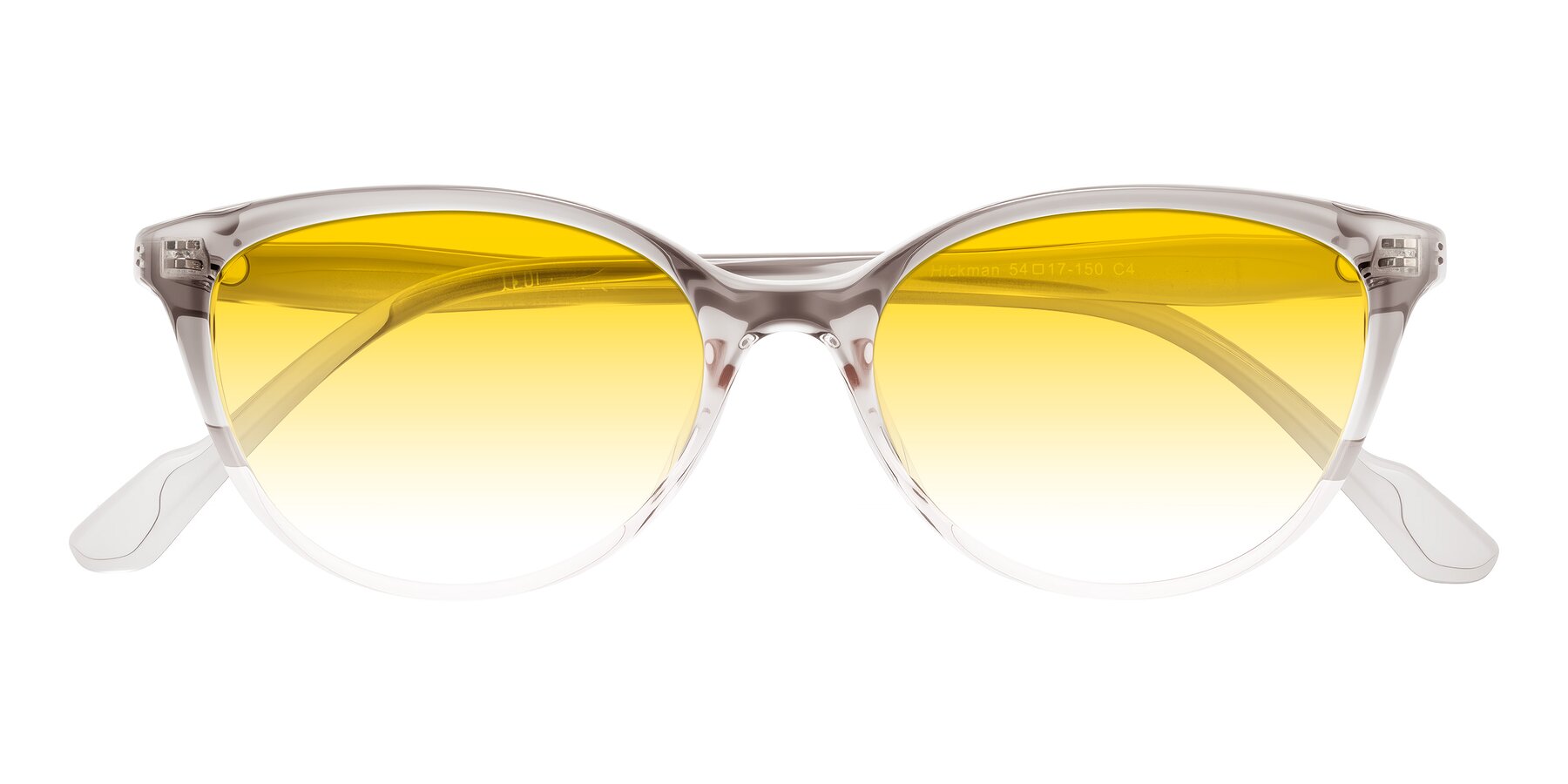 Folded Front of Hickman in Gray/Light Pink with Yellow Gradient Lenses