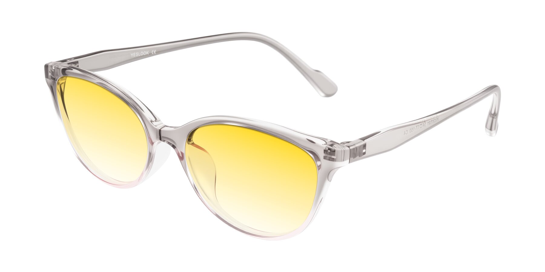 Angle of Hickman in Gray/Light Pink with Yellow Gradient Lenses