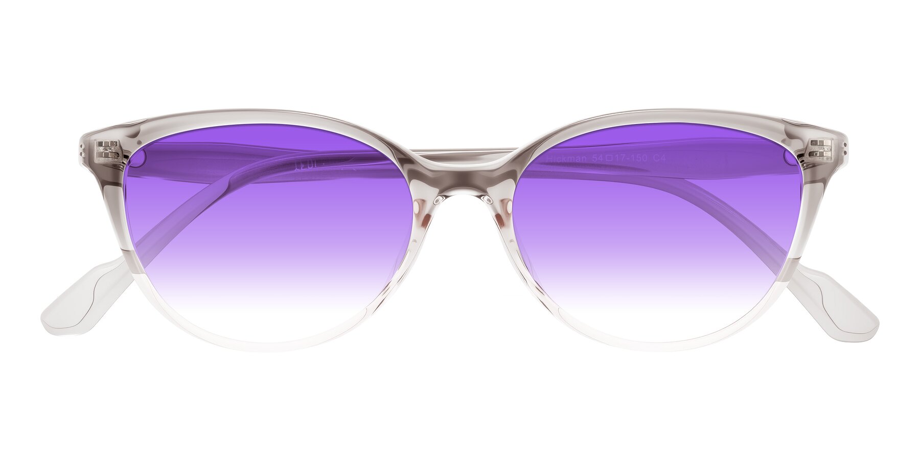 Folded Front of Hickman in Gray/Light Pink with Purple Gradient Lenses