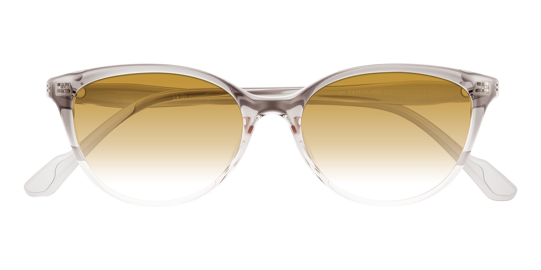 Folded Front of Hickman in Gray/Light Pink with Champagne Gradient Lenses