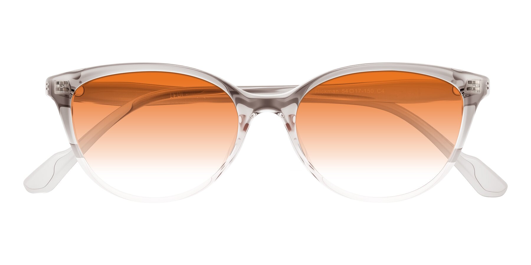 Folded Front of Hickman in Gray/Light Pink with Orange Gradient Lenses