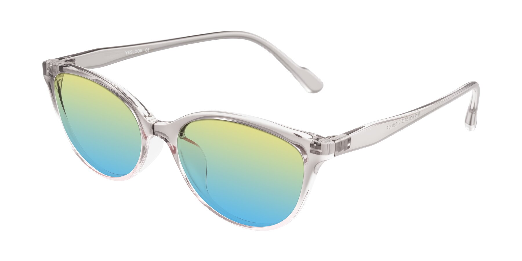 Angle of Hickman in Gray/Light Pink with Yellow / Blue Gradient Lenses