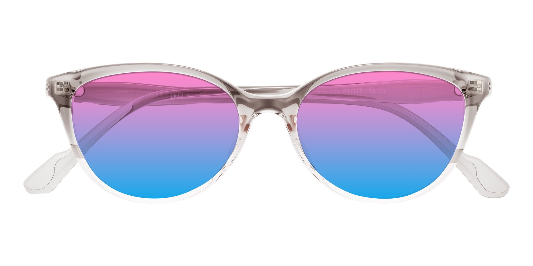 Folded Front of Hickman in Gray/Light Pink with Pink / Blue Gradient Lenses