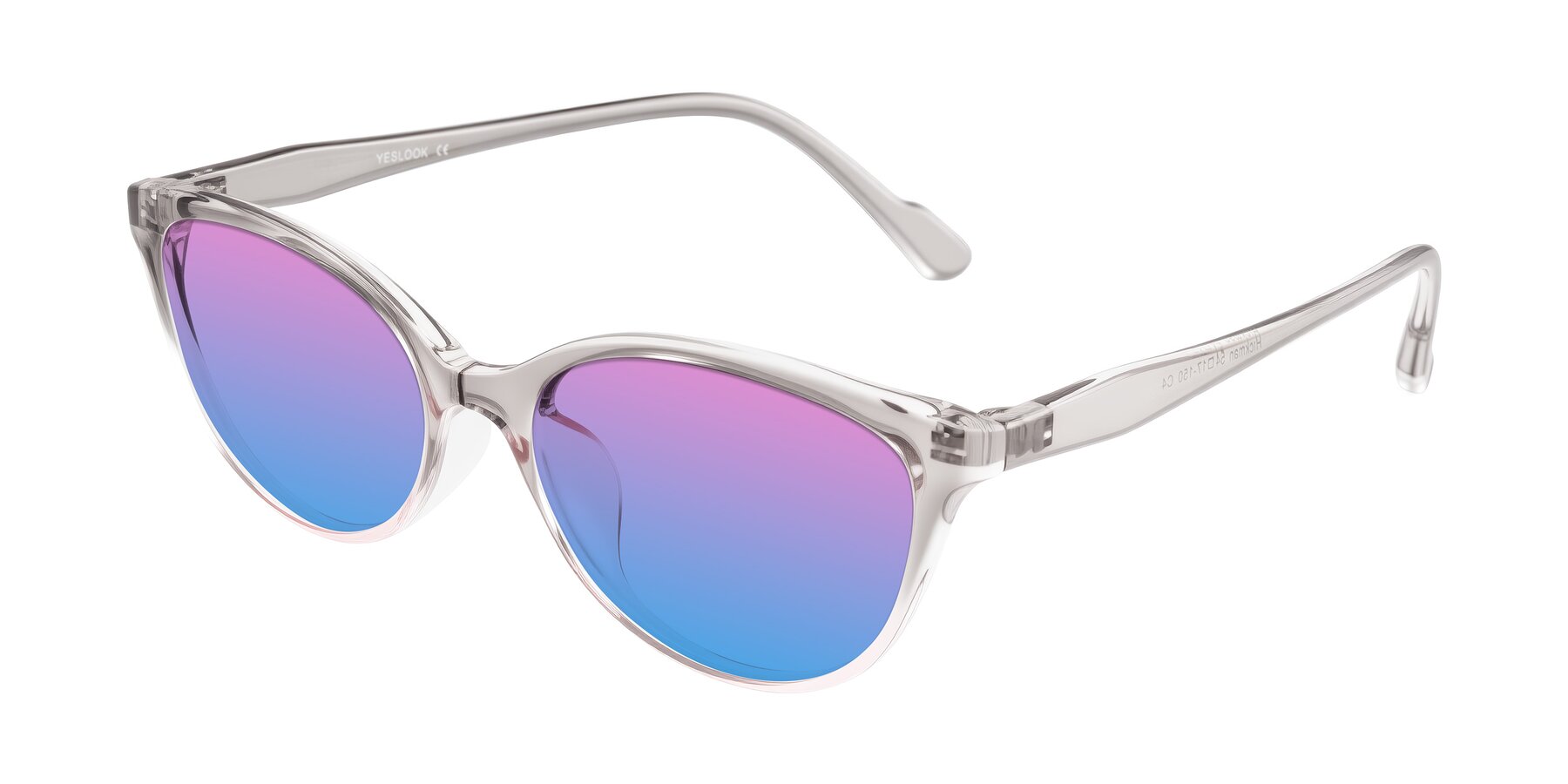 Angle of Hickman in Gray/Light Pink with Pink / Blue Gradient Lenses