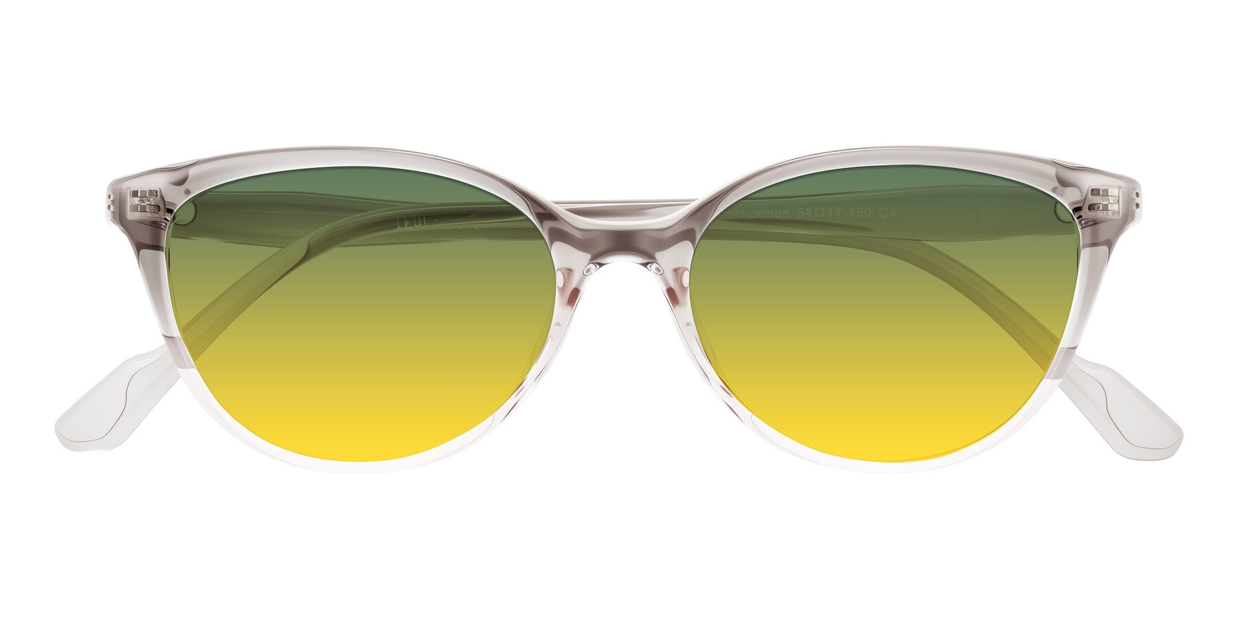 Folded Front of Hickman in Gray/Light Pink with Green / Yellow Gradient Lenses