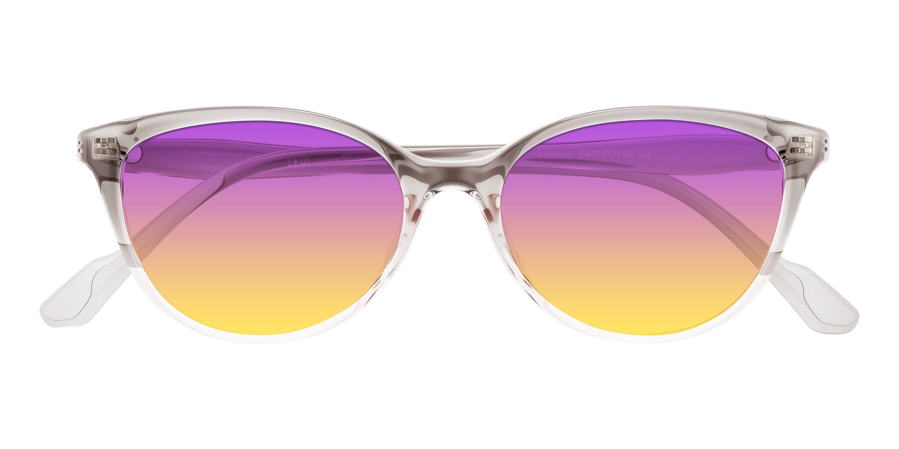 Folded Front of Hickman in Gray/Light Pink with Purple / Yellow Gradient Lenses