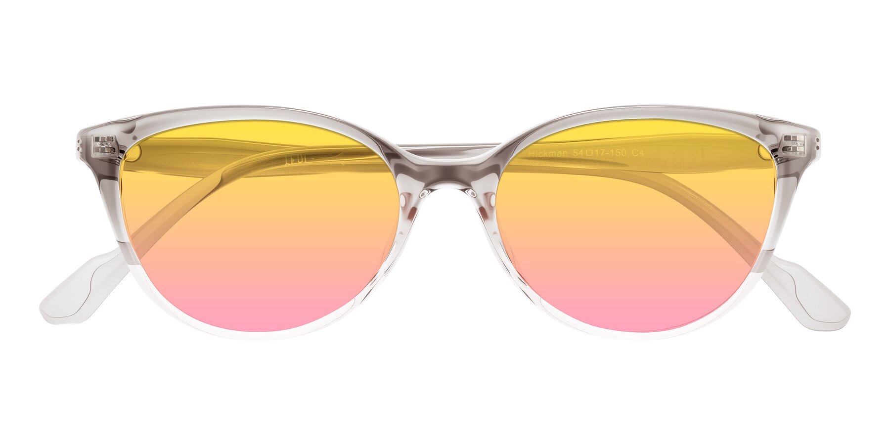 Folded Front of Hickman in Gray/Light Pink with Yellow / Pink Gradient Lenses