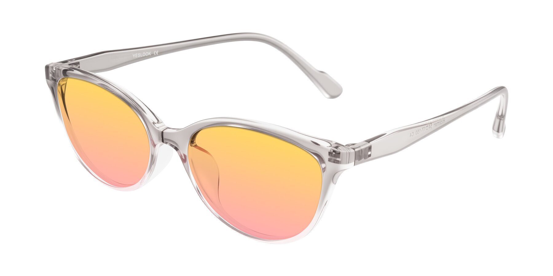 Angle of Hickman in Gray/Light Pink with Yellow / Pink Gradient Lenses